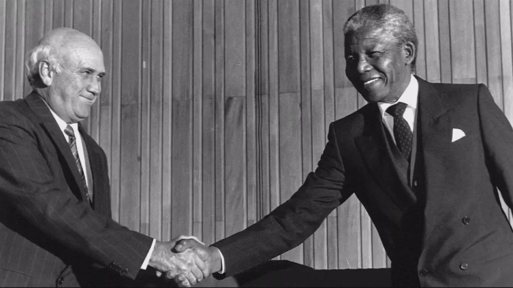 Nelson Mandela e Frederik de Klerk